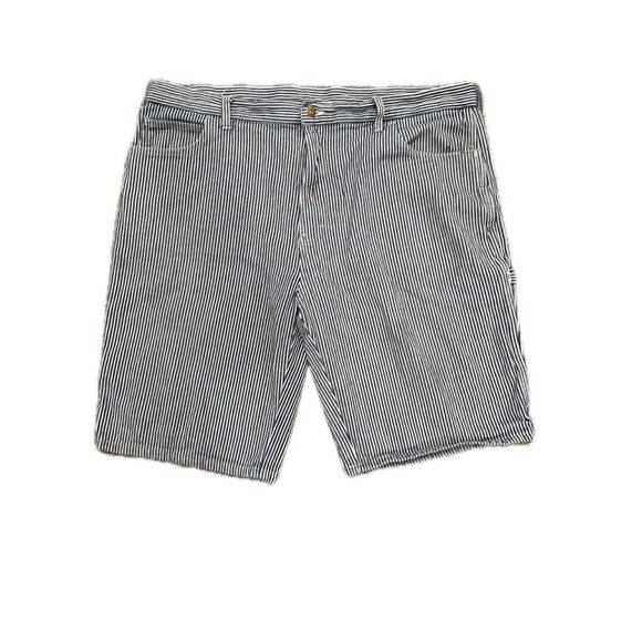 Vintage Dickies Hickory Stripe Denim Painter Shorts Shorts Men's W40 - Picture 1 of 7